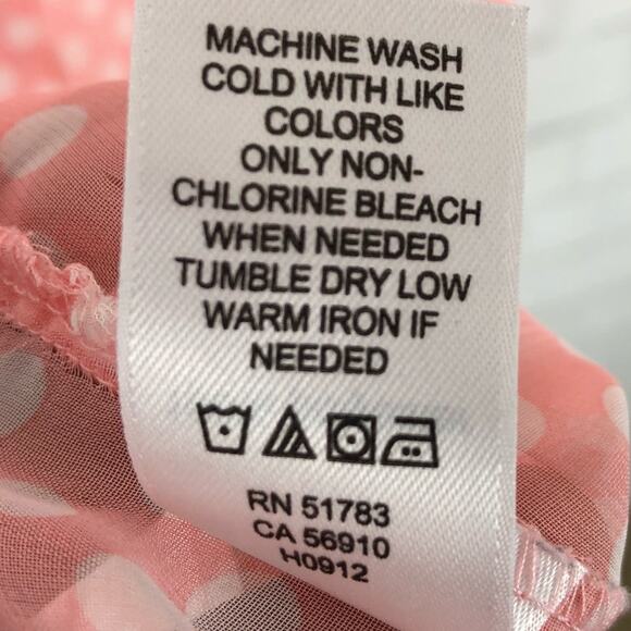 Maurices Pink & White Sheer Polka‎ Dot Blouse Size M - Picture 5 of 6
